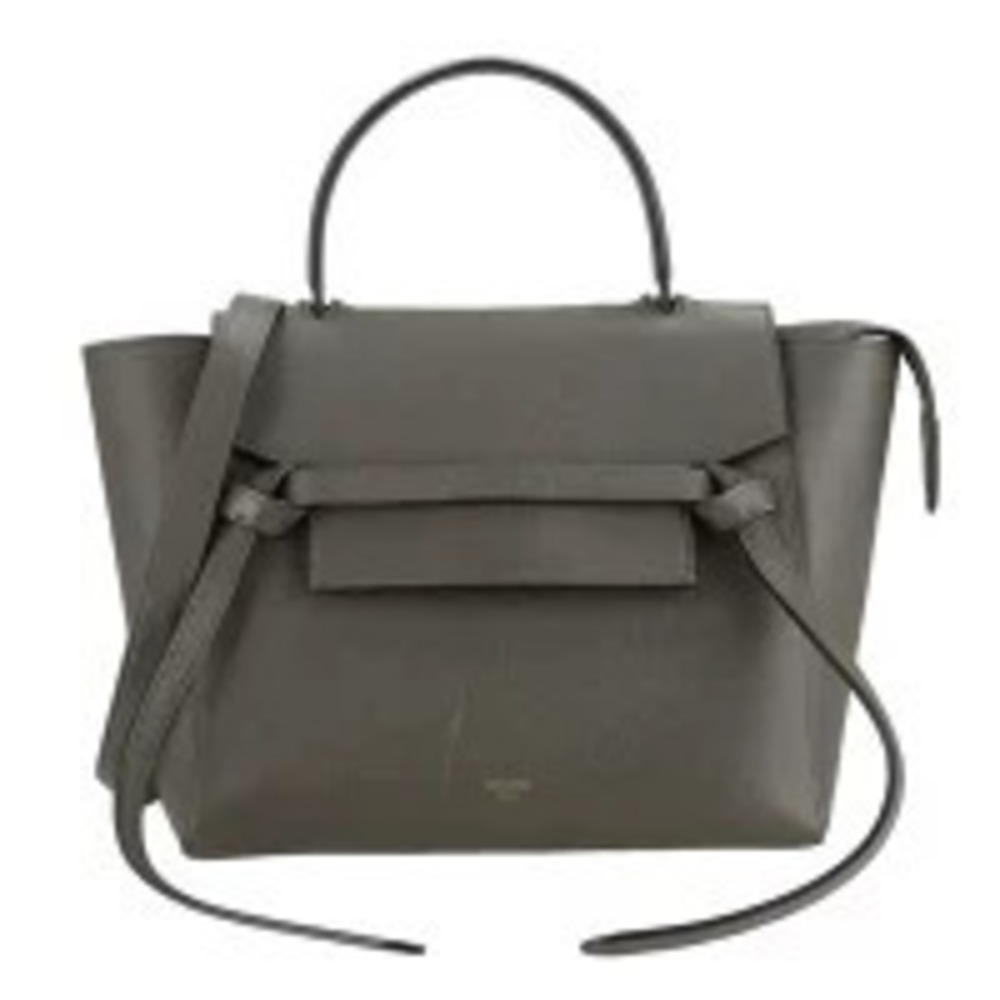 Celine Belt 2way Calfskin Leather Bag Crossbody Leather Black